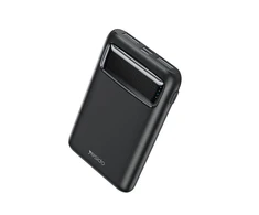 „Yesido“ nešiojama baterija YP33 5 000 mAh, LED, 2xUSB-A + USB-C, juoda