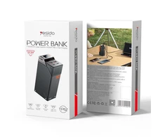 Rivacase Yesido Powerbank YP62 30 000 mAh 22.5W LED, 2xUSB-A + 2xUSB-C, Juodas / JUODA