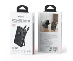 YESIDO POWERBANK YP72 10000MAH 22.5W USB-A+C + LAIDAS USB-C+IP, JUODA