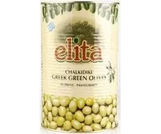 Zaļās olīvas bez kauliņiem ELITA, 4.1kg/2kg