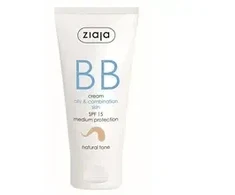Ziaja BB kremas riebiai, mišriai odai, natūralaus atspalvio, SPF 15, 50 ml