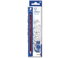 Staedtler tradition 110, 2B, Juodas, Raudona, Hexagonal, PEFC, 2 mm, 1 pc(s)