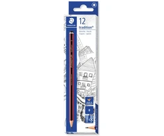 Staedtler tradition 110, B, Juodas, Raudona, Hexagonal, PEFC, 2 mm, 1 pc(s)