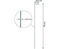 Augalų atrama su kilpele, 70 cm