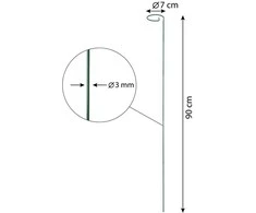 Augalų atrama su kilpele, 90 cm