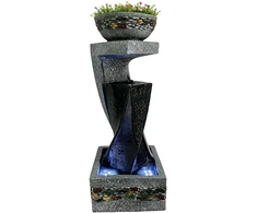 Dekoratyvinis lauko fontanas, 29 x 27 x 73 cm, su LED apšvietimu