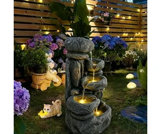 Dekoratyvinis lauko fontanas, 29,5 x 22,5 x 50,5 cm, su LED apšvietimu
