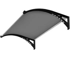 Durų stogelis su LED apšvietimu HATIS, 100x150 cm, tamsintas pilkai