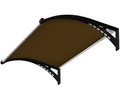 Durų stogelis su LED apšvietimu HATIS, 100x150 cm, tamsintas rudai