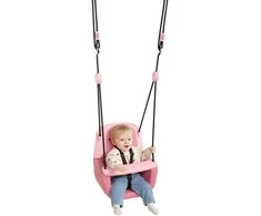 Ergonominės vaikiškos sūpynės 3in1, pastelinė rožinė