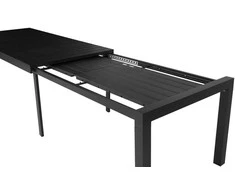 Išskleidžiamas lauko stalas „Aronas”, 223-343 x 100 x 76 cm, juodas