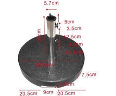 Lauko skėčio pagrindas, ⌀ 50 cm, 40 kg, juodas