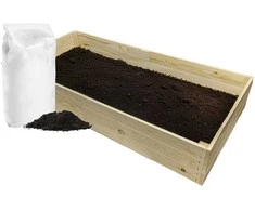 Medinė lysvė Bonus Orbis, 160x80x27cm su biožeme ir geotekstilės patiesalu