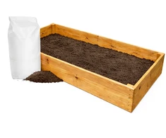 Medinė lysvė Bonus Orbis, 160x80x27cm su biožeme ir geotekstilės patiesalu, ruda