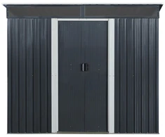 Metalinis sandėliukas su stoglangiu, antracito, 238 × 174 × 196/173 cm