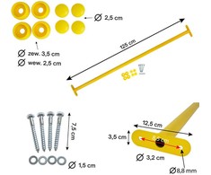 Metalinis skersinis 125 cm, geltonas
