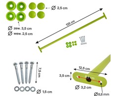 Metalinis skersinis 125 cm, šviesiai žalias