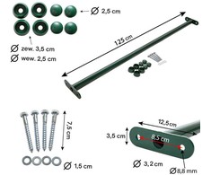 Metalinis skersinis 125 cm, žalias