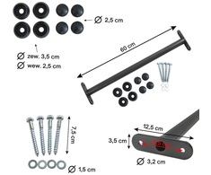 Metalinis skersinis 60 cm, antracito