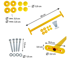 Metalinis skersinis 60 cm, geltonas