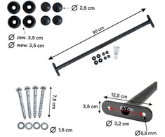 Metalinis skersinis 90 cm, antracito