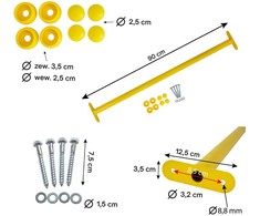 Metalinis skersinis 90 cm, geltonas