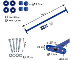Metalinis skersinis 90 cm, mėlynas