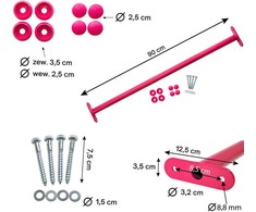 Metalinis skersinis 90 cm, rožinis
