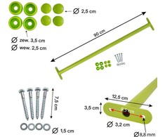 Metalinis skersinis 90 cm, šviesiai žalias