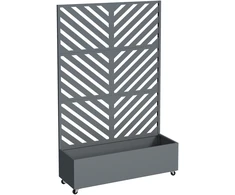 Metalinis vazonas su atramine sienele ir ratukais HATIS, 119,5 × 40,6 × 185,5 cm, antracito