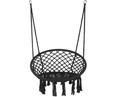 Pakabinamas pintas krėslas „Fėja“ 60 cm, juodas