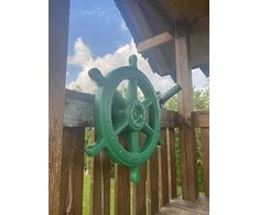 Piratų laivo vairas, tamsiai žalias
