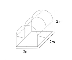 Šiltnamis su armuota plėvele, 4 m2, 2x2 m, pilkas