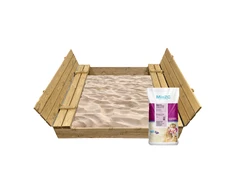 Smėlio dėžė Bonus Orbis, 140x140cm, su patiesalu ir 300kg smėlio, ruda