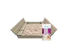 Smėlio dėžė Bonus Orbis, 140x140cm, su patiesalu ir 300kg smėlio, pilka