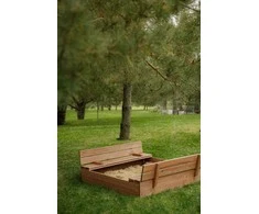 Smėlio dėžė HATIS, 120x120 cm ir 250 kg smėlio