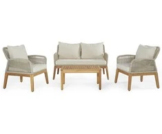 Home4You Lauko baldų komplektas FLORIDA, su sofa ir kėdėm (2 vnt.)