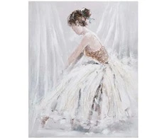 Aliejiniu dažu piešinys, 80x100 cm, panele balta suknele