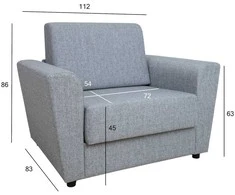 Home4You Fotelis lova VESPER pilka