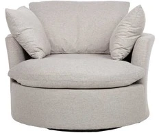 Home4You Fotelis FLUFFY 110x105xH65/86cm Šviesiai pilka