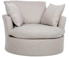 Home4You Fotelis FLUFFY 110x105xH65/86cm Šviesiai pilka