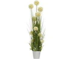 Dirbtinė gėlė SODE A120cm, baltas hiacintas, žolė su vazonu