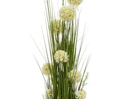 Dirbtinė gėlė SODE A120cm, baltas hiacintas, žolė su vazonu