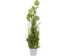 Dirbtinė gėlė SODE A120cm, žalia hortenzija, žolė su vazonu