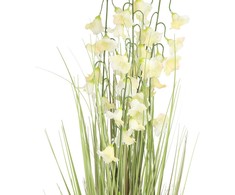 Dirbtinė gėlė SODE H87cm, balta campanula, žolė su vazonu