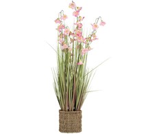 Dirbtinė gėlė SODE H87cm, violetinė campanula, žolė su vazonu