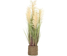 Home4You Dirbtinis augalas SODYBA H87cm, smėlio spalvos sorgas, žolė su vazonu