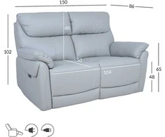 Home4You Sofa-reglaineris BOWEN Smėlio/Pilkšva spalva