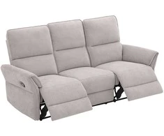 Home4You Sofa-reglaineris DAMIKA Trivietė Elektrinė Pilka