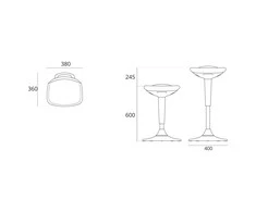 Balansinė kėdė SWING, D40xH60/84,5cm, paminkštinta, spalva: juoda